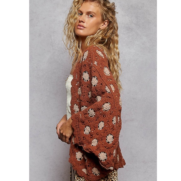 "The Koda" Rust Batwing Cardigan - Picture 2 of 3